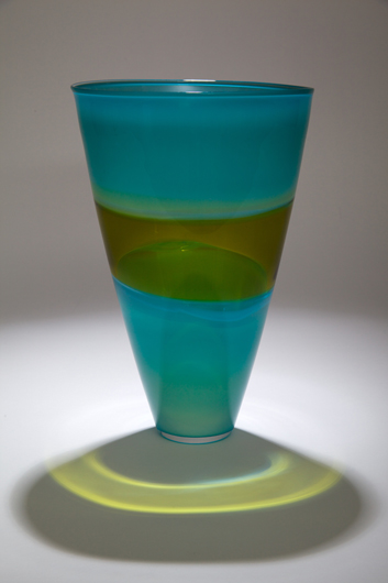 Teal & Ivory - Fresh and complementary color schemed vessels featuring double incalmo (three blown glass elements are fused).

Colors
Cobalt Blue,